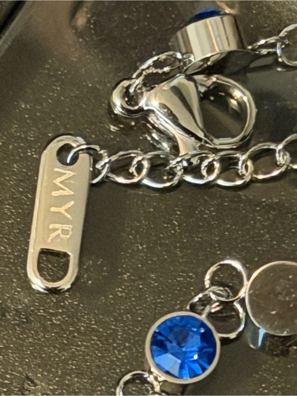 Silver Bracelet with Blue Crystal Accents - Women Jewelry